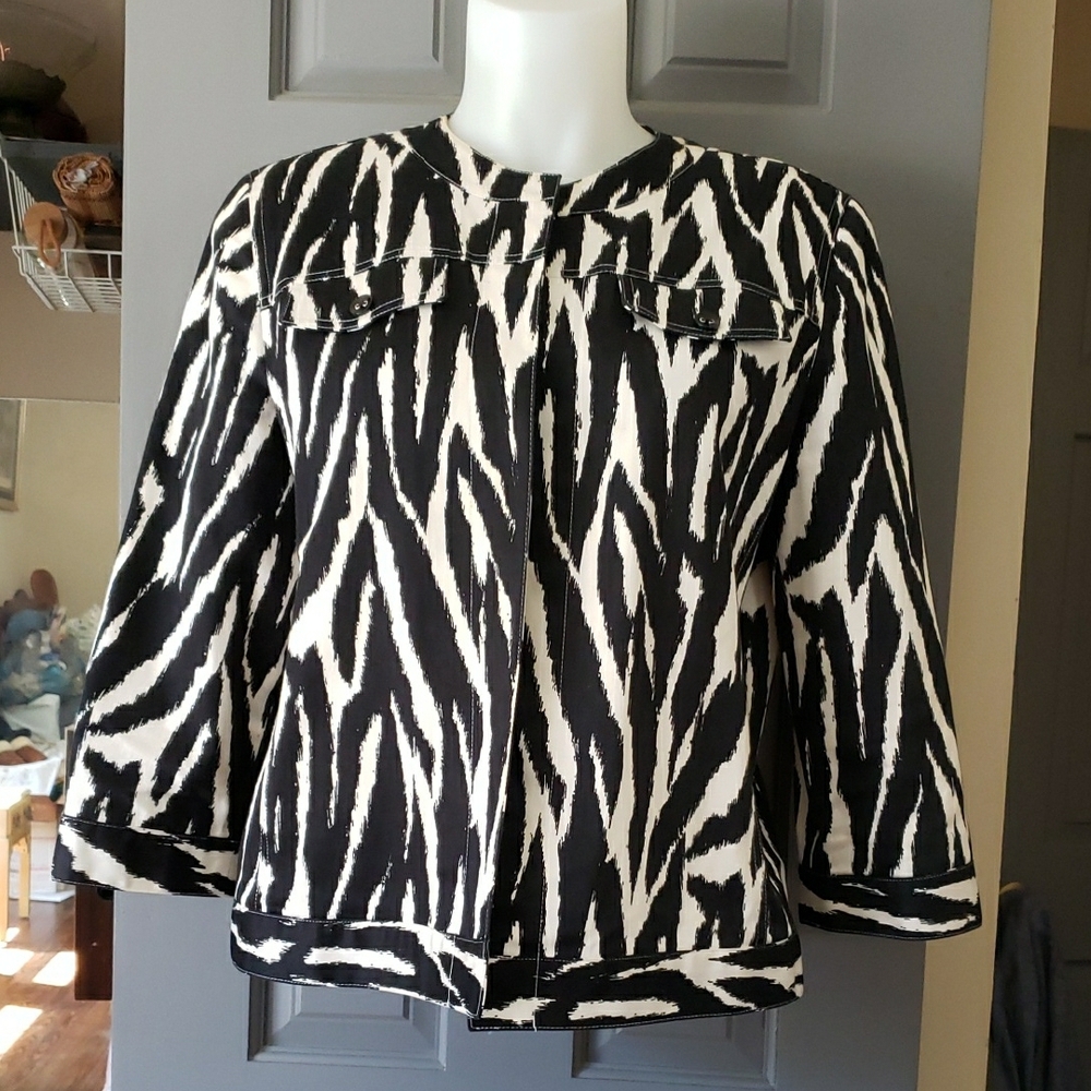 Zebra Patterned Jacket Alfred Dunner 12P